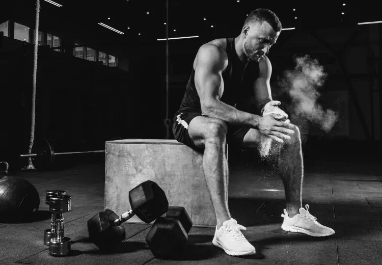 man with weights